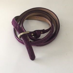 Calf hair skinny belt